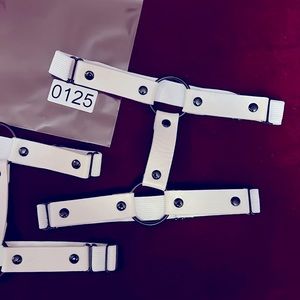 EUC White Leather Leg garters